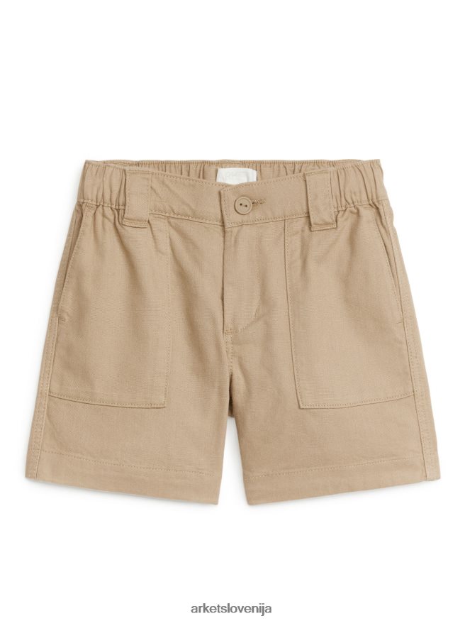 oblačila sl ARKET otroci bombažne kratke hlače bež 6X02XV1536