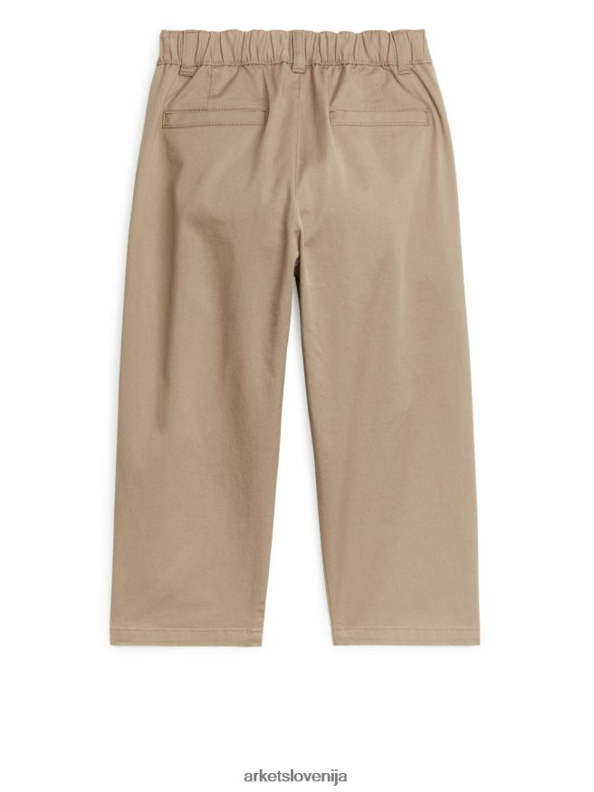 oblačila sl ARKET otroci široke bombažne chinos hlače bež 6X02XV1537