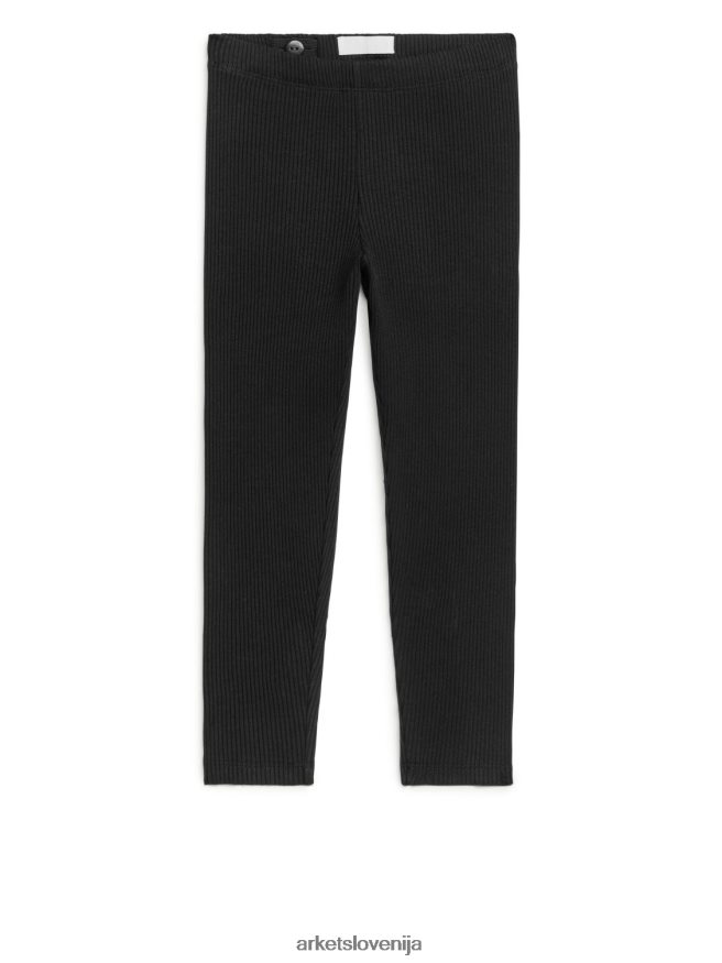 oblačila sl ARKET otroci rebraste jersey pajkice Črna 6X02XV1589