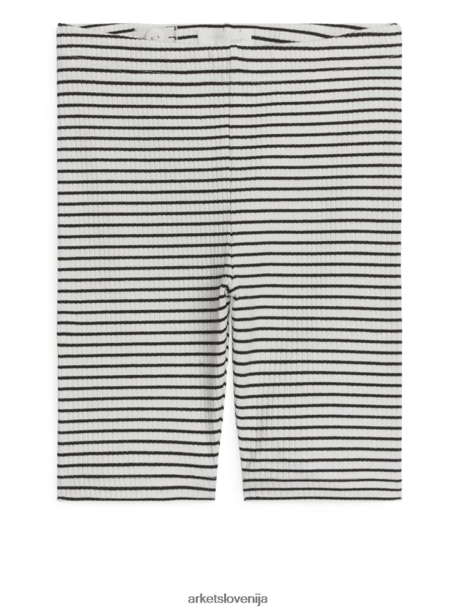 oblačila sl ARKET otroci rebraste kolesarske hlače umazano bela/črna 6X02XV1552