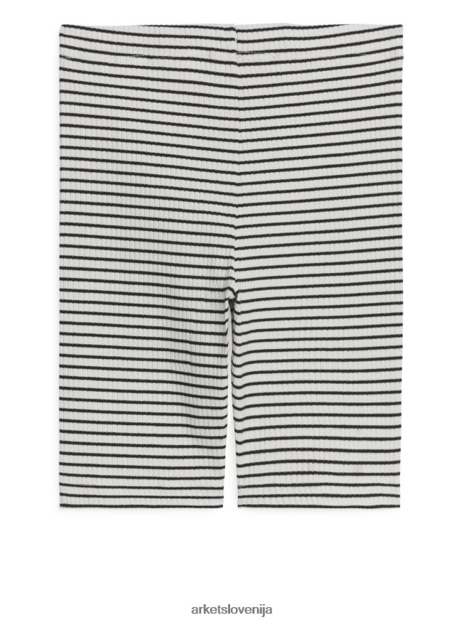oblačila sl ARKET otroci rebraste kolesarske hlače umazano bela/črna 6X02XV1552