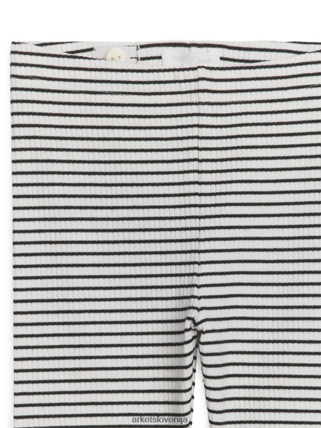 oblačila sl ARKET otroci rebraste kolesarske hlače umazano bela/črna 6X02XV1552