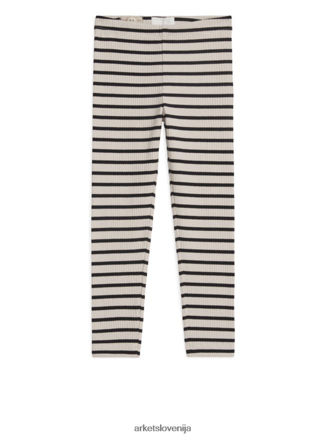 oblačila sl ARKET otroci rebraste pajkice umazano bela/črna 6X02XV1584