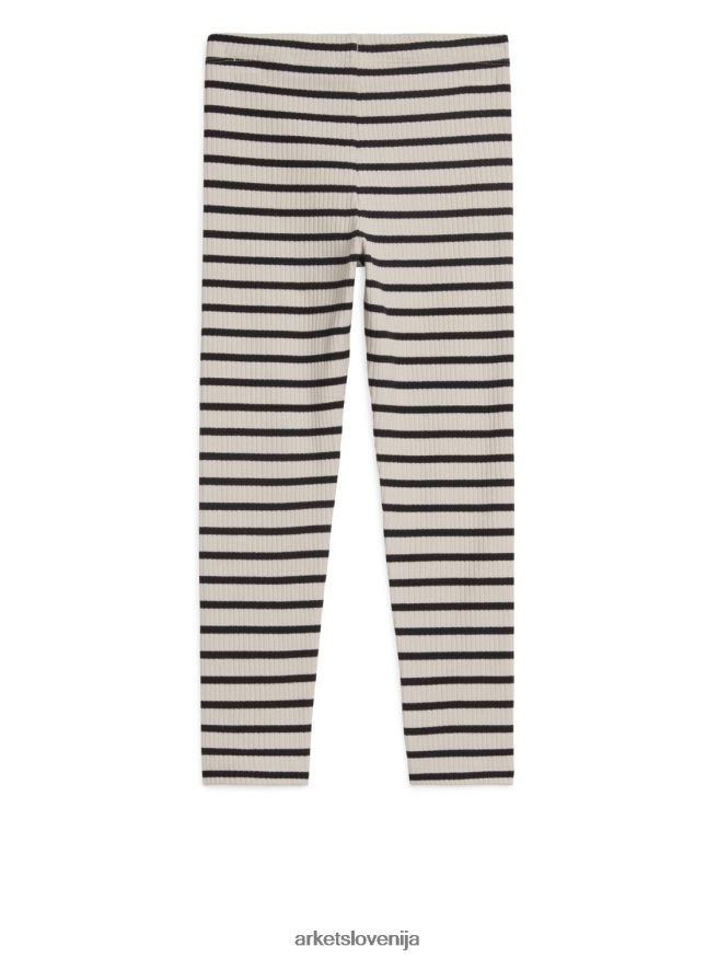 oblačila sl ARKET otroci rebraste pajkice umazano bela/črna 6X02XV1584