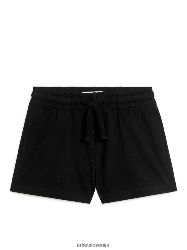 oblačila sl ARKET otroci sproščene kratke hlače iz džersija umazano črna 6X02XV1565