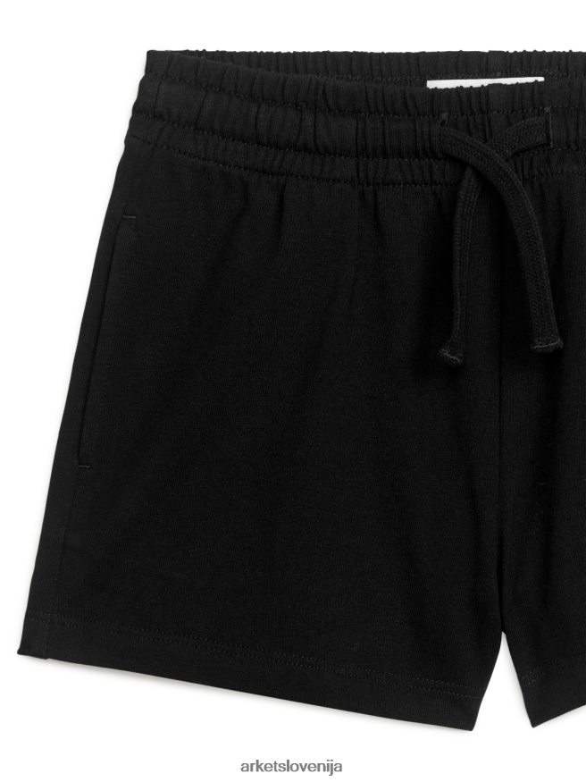oblačila sl ARKET otroci sproščene kratke hlače iz džersija umazano črna 6X02XV1565