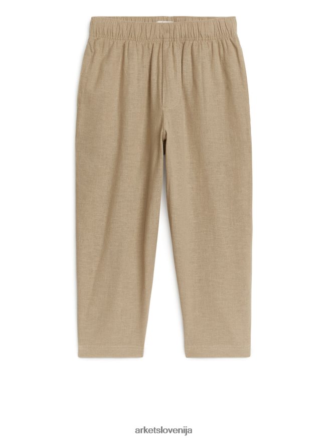 oblačila sl ARKET otroci sproščene lanene hlače bež 6X02XV1559