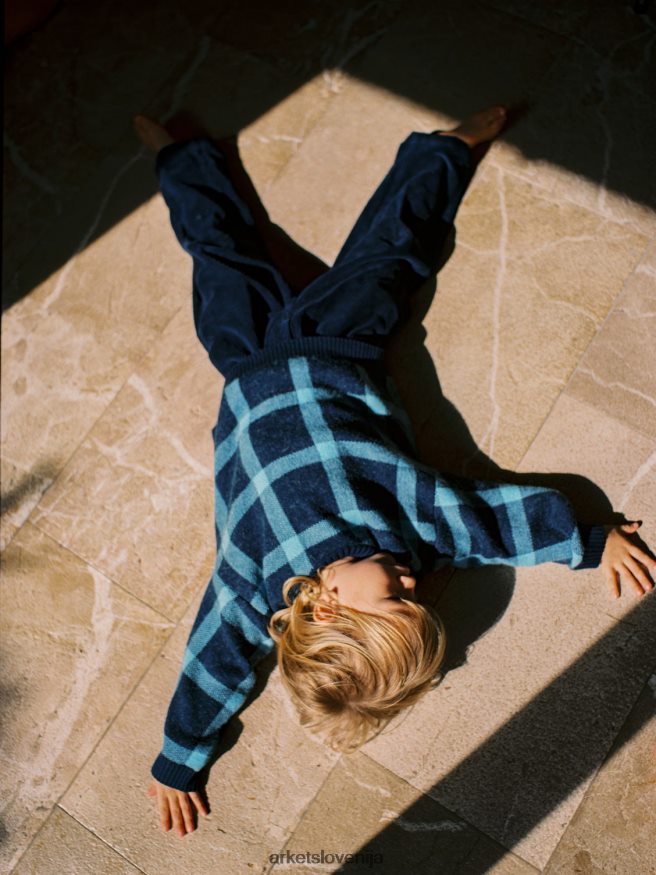 oblačila sl ARKET otroci velvet hlače temno modra 6X02XV1546