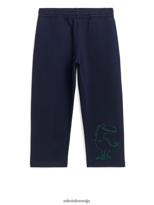 oblačila sl ARKET otroci vezene trenirke temno modra 6X02XV1574