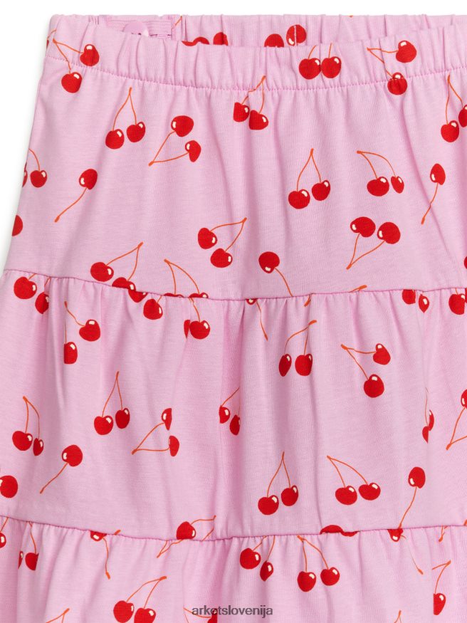 oblačila sl ARKET otroci potiskano jersey krilo roza/rdeča 6X02XV1389