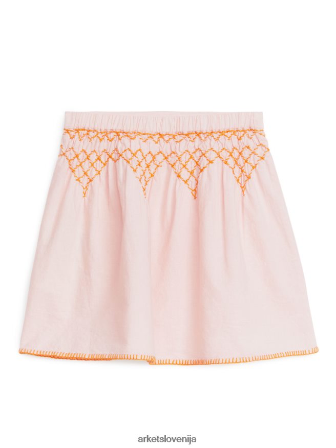 oblačila sl ARKET otroci vezeno laneno krilo roza 6X02XV1385