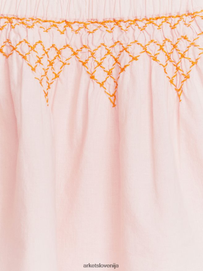 oblačila sl ARKET otroci vezeno laneno krilo roza 6X02XV1385