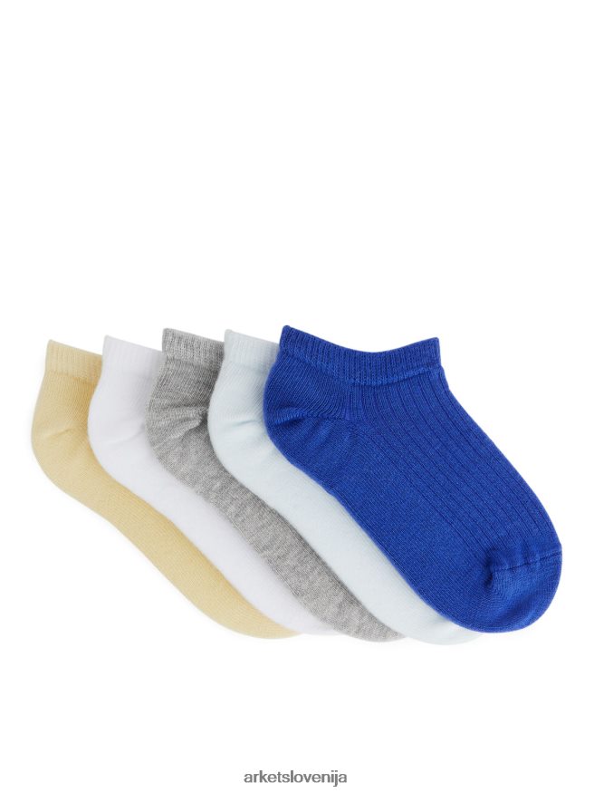 oblačila sl ARKET otroci nogavice za športne copate, 5 parov bela/siva/rumena/modra 6X02XV1600
