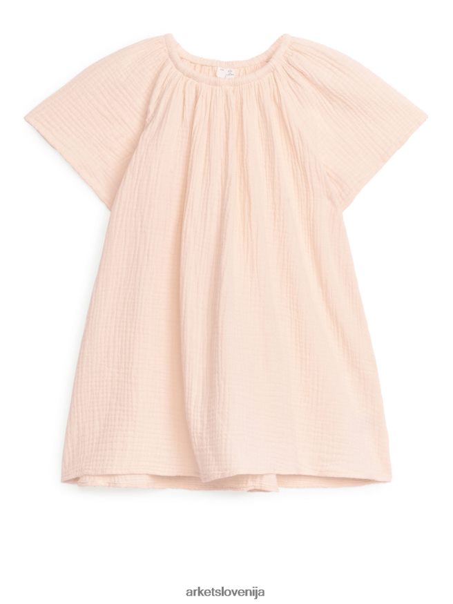 oblačila sl ARKET otroci obleka iz gaze a-kroja svetlo oranžna 6X02XV1377