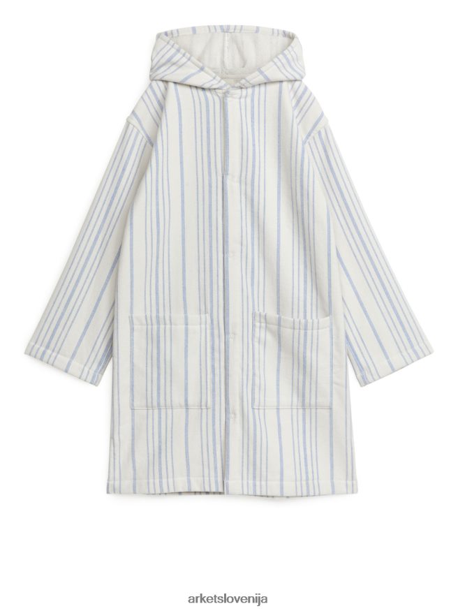 oblačila sl ARKET otroci bombažna halja za plažo bela/modra 6X02XV1667