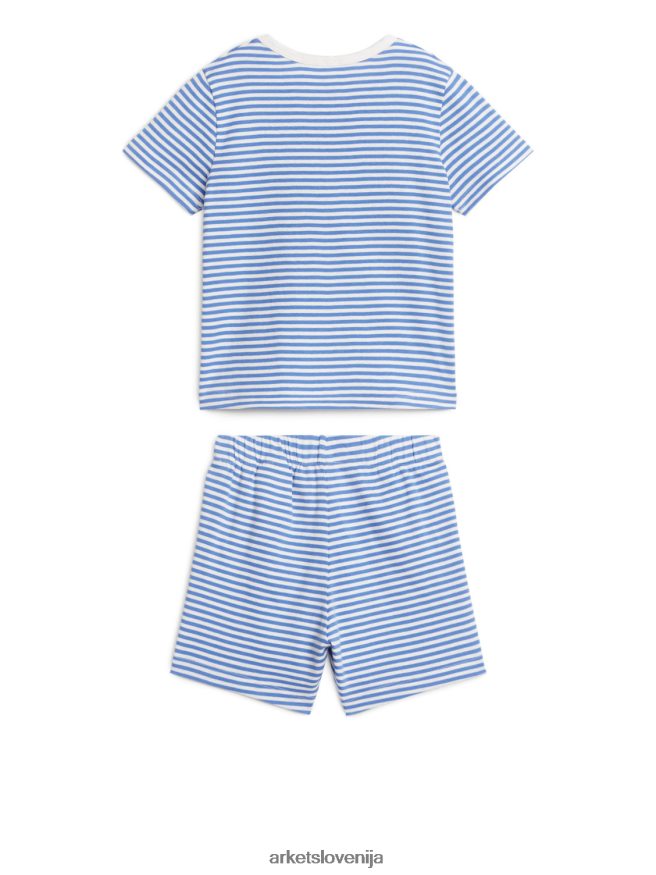 oblačila sl ARKET otroci kratek jersey pižama komplet modra/bela 6X02XV1669