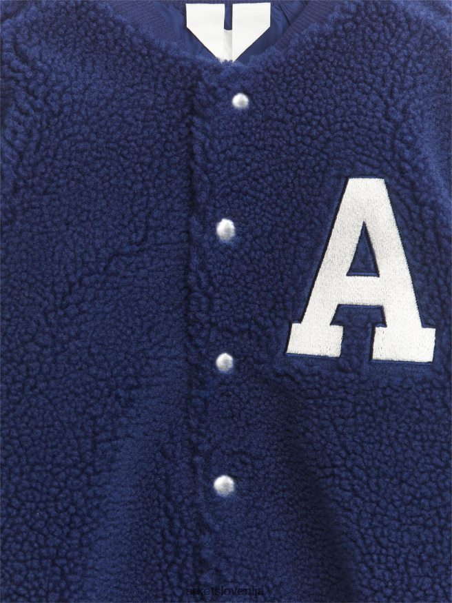 oblačila sl ARKET otroci prevelika univerzitetna jakna modra/bela 6X02XV1677