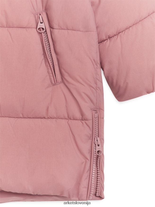 oblačila sl ARKET otroci puhasti plašč srednje dolžine prašno roza 6X02XV1678
