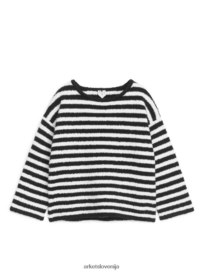 oblačila sl ARKET otroci nejasen škatlast pulover črnobela 6X02XV1523