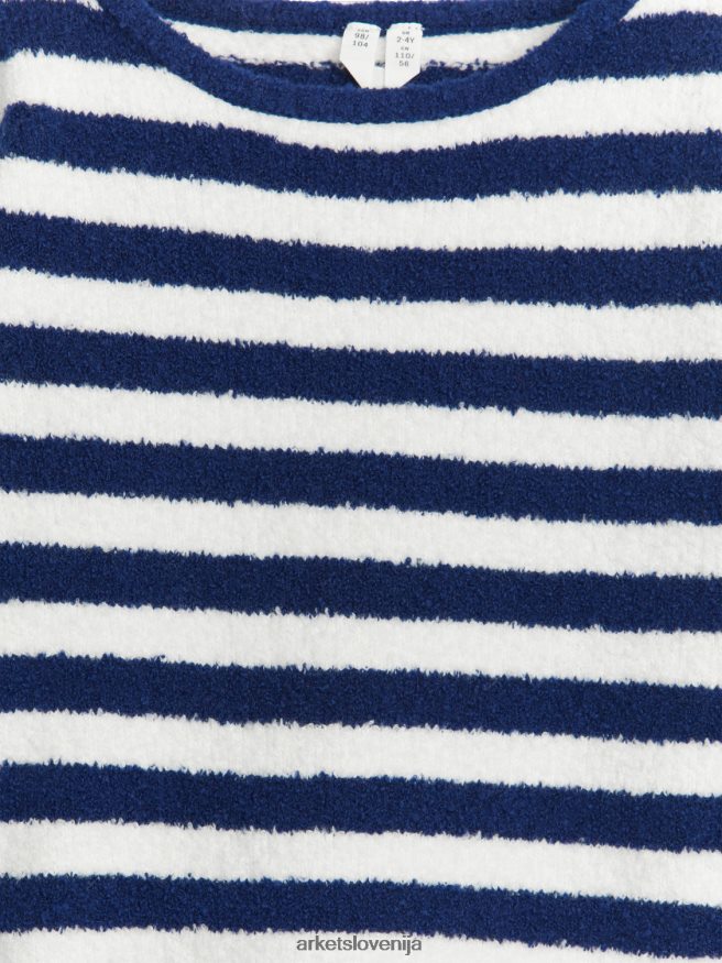 oblačila sl ARKET otroci nejasen škatlast pulover temno modra/bela 6X02XV1511