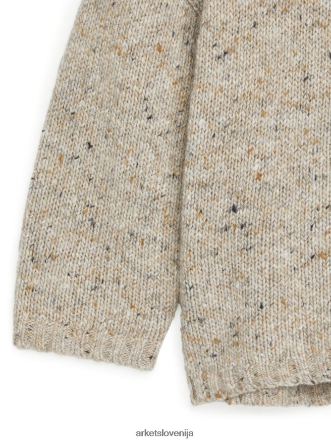 oblačila sl ARKET otroci neps volneni pulover bež melanž 6X02XV1622