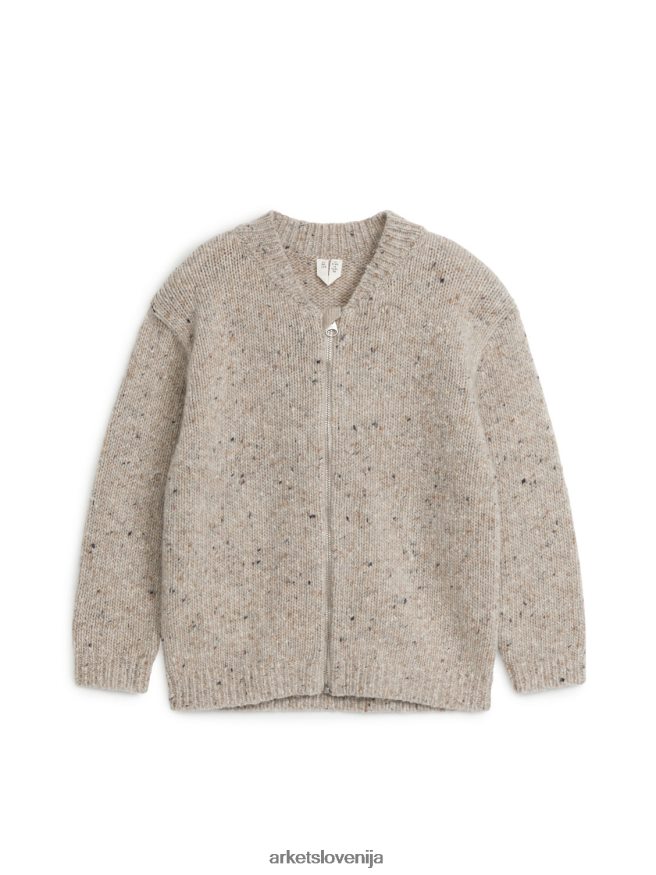 oblačila sl ARKET otroci pletena neps jopica bež 6X02XV1621