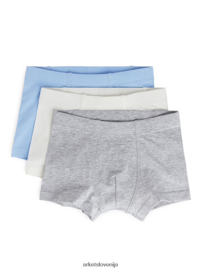 oblačila sl ARKET otroci majice iz džersija svetlo modra/siva melanž/bela 6X02XV1625
