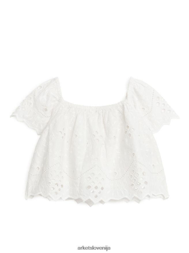 oblačila sl ARKET otroci angleška bluza broderie bela 6X02XV1456