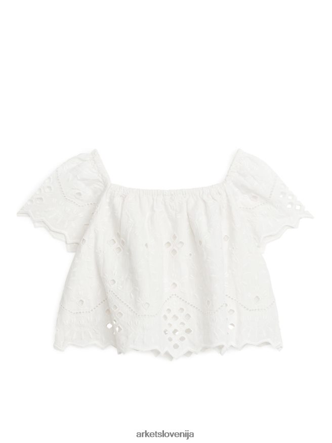 oblačila sl ARKET otroci angleška bluza broderie bela 6X02XV1456