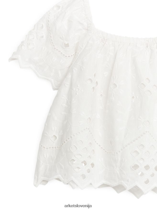 oblačila sl ARKET otroci angleška bluza broderie bela 6X02XV1456