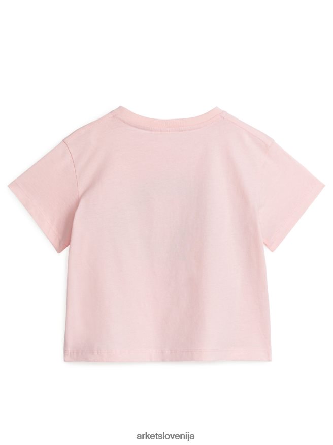 oblačila sl ARKET otroci široka majica s kratkimi rokavi bež/dino 6X02XV1510