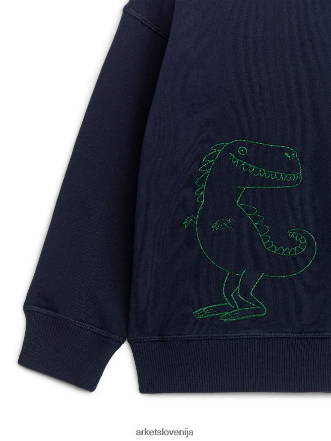 oblačila sl ARKET otroci izvezen pulover modro zelena 6X02XV1503