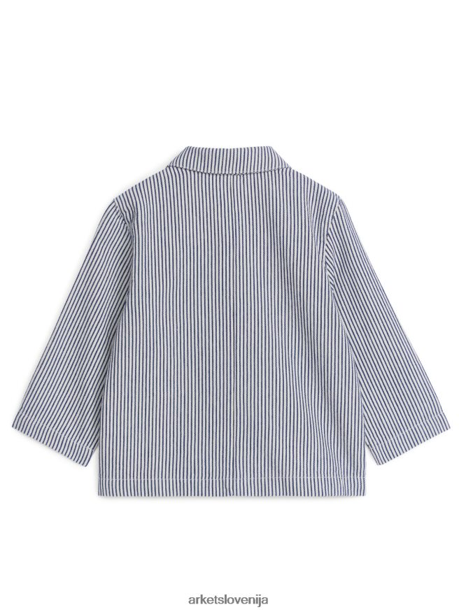 oblačila sl ARKET otroci majica iz keperja modra/bela 6X02XV1500