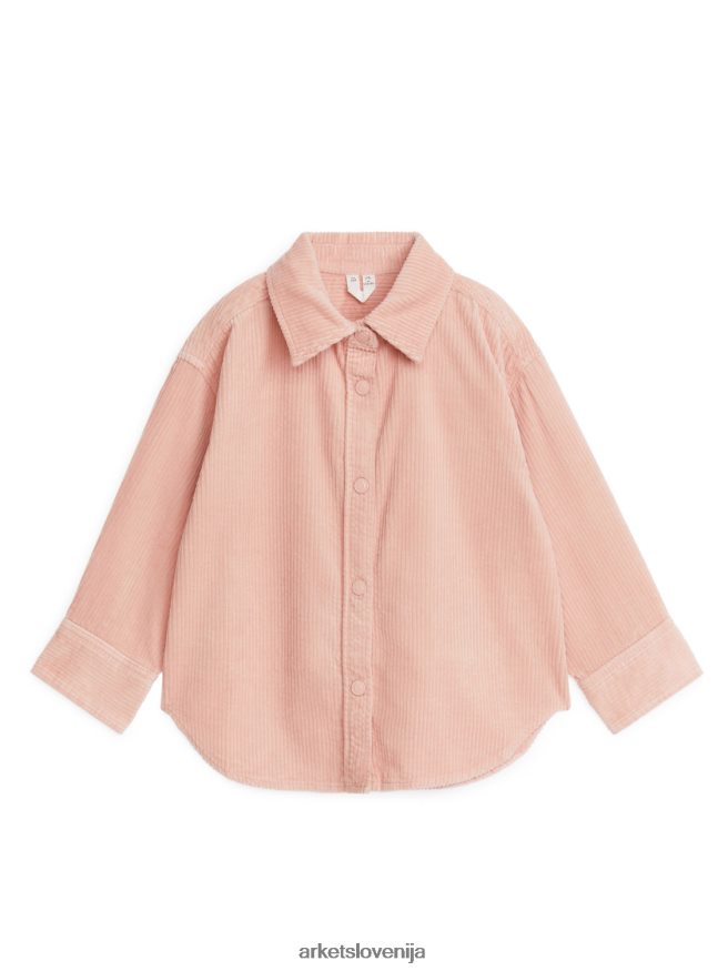 oblačila sl ARKET otroci majica iz velveta prašno roza 6X02XV1441