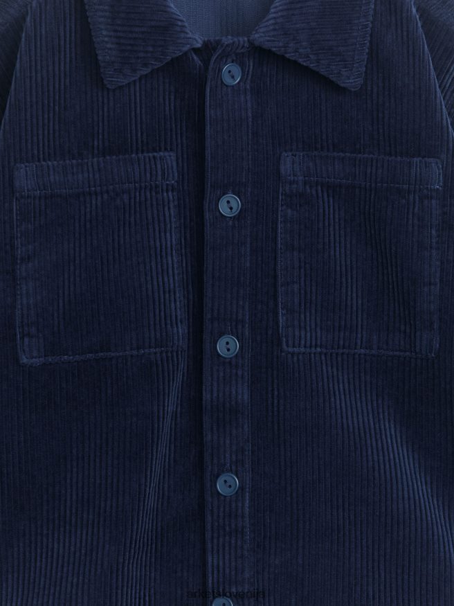 oblačila sl ARKET otroci majica iz velveta temno modra 6X02XV1437