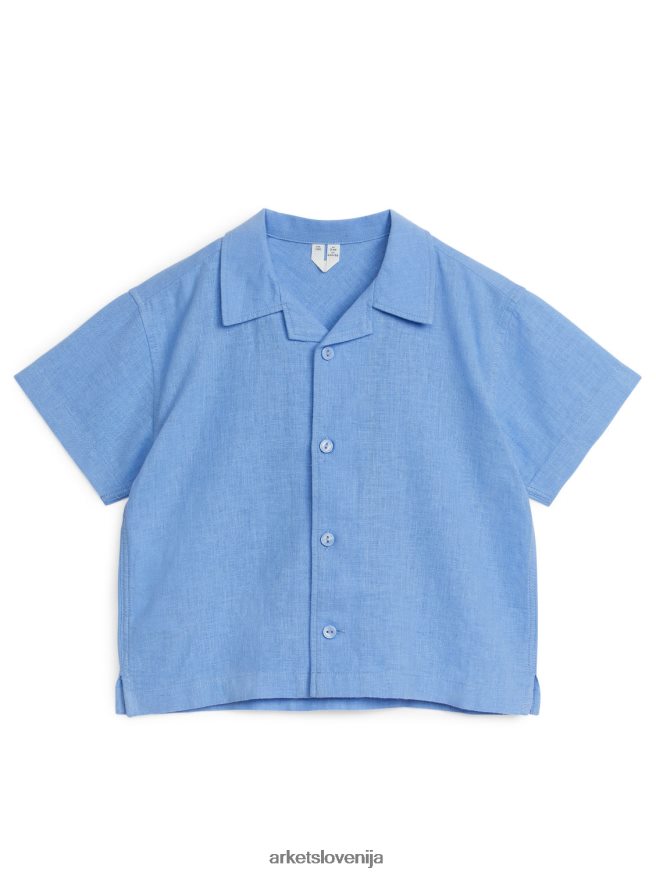 oblačila sl ARKET otroci majica s kratkimi rokavi modra 6X02XV1469