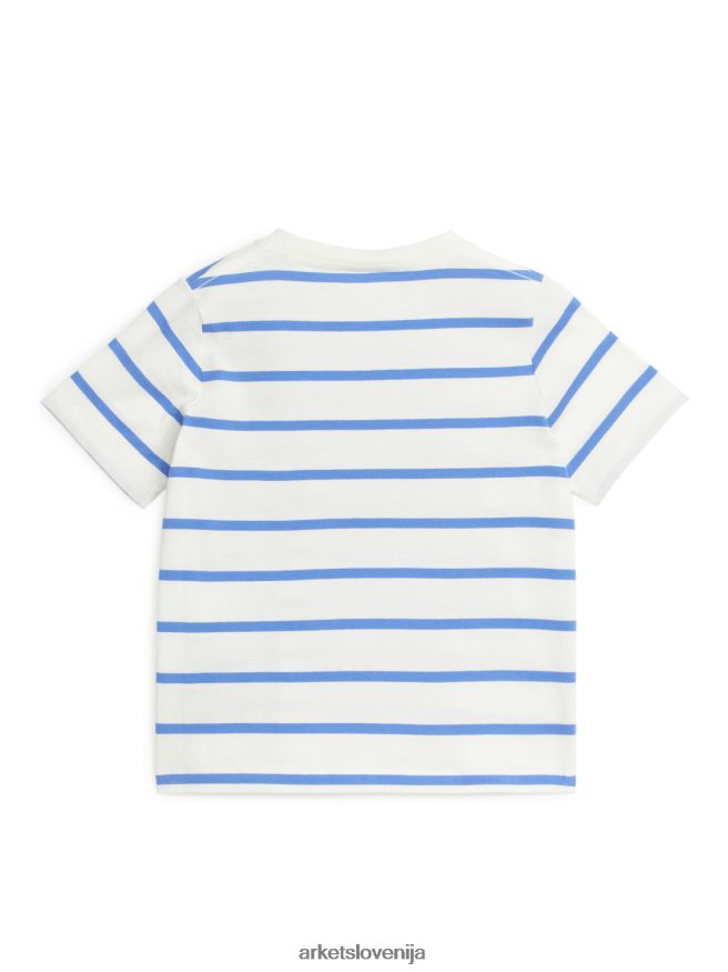 oblačila sl ARKET otroci majica s črtami bela/modra 6X02XV1477