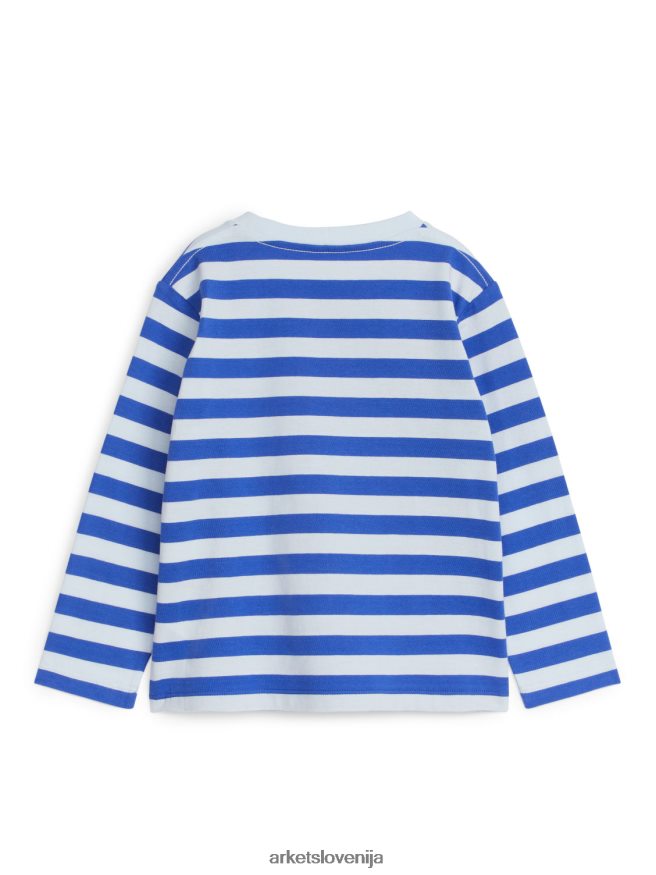 oblačila sl ARKET otroci majica z dolgimi rokavi modri trak 6X02XV1512