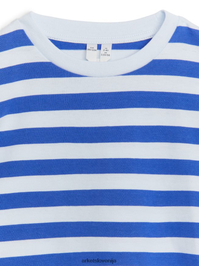 oblačila sl ARKET otroci majica z dolgimi rokavi modri trak 6X02XV1512