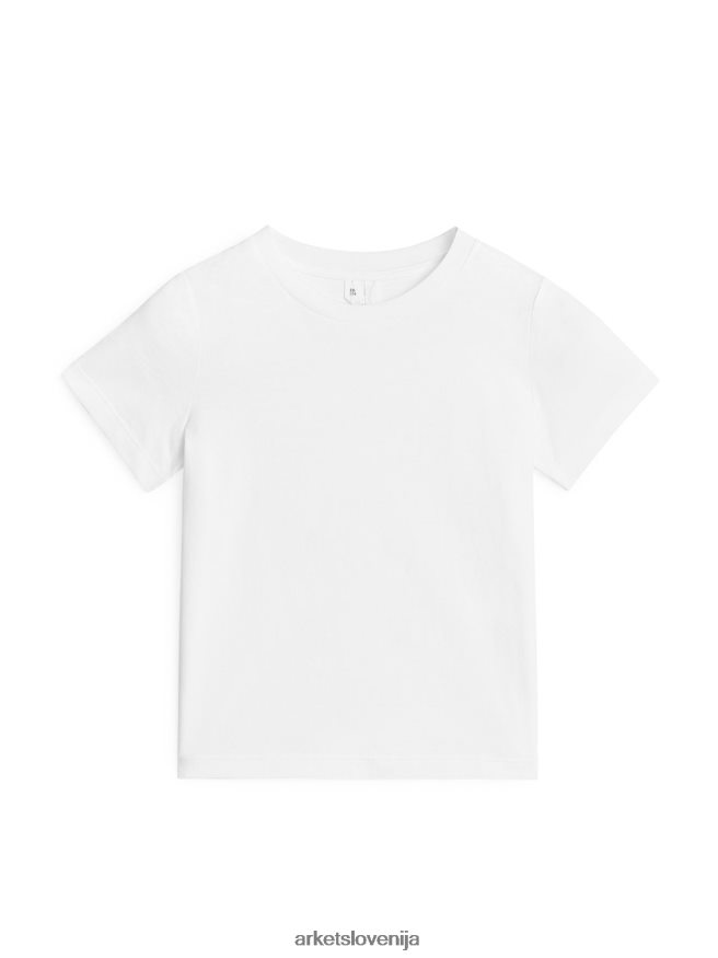oblačila sl ARKET otroci majica z okroglim izrezom bela 6X02XV1532