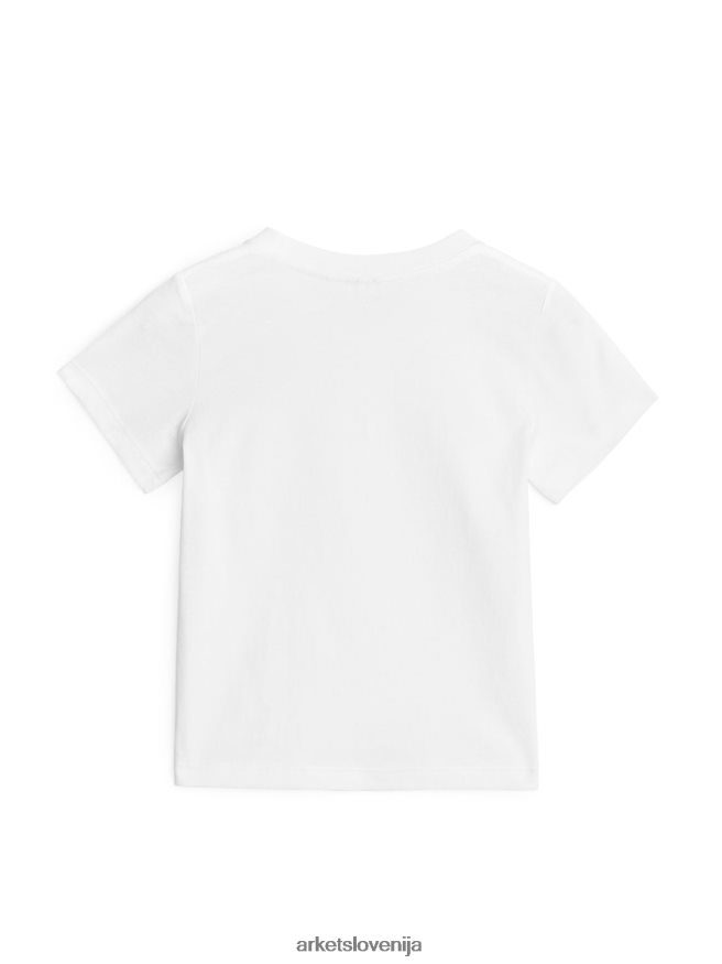 oblačila sl ARKET otroci majica z okroglim izrezom bela 6X02XV1532