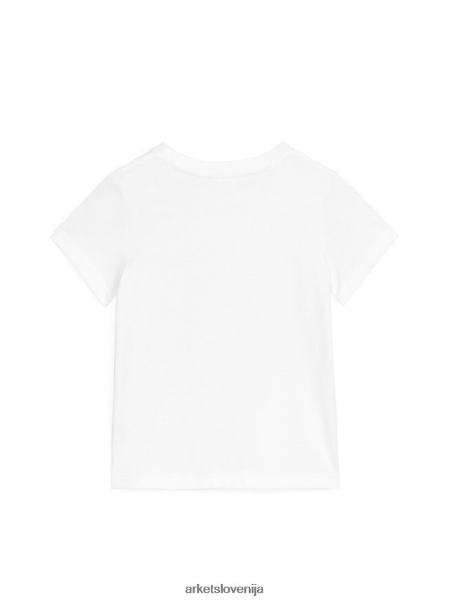 oblačila sl ARKET otroci majica z okroglim izrezom bela 6X02XV1532