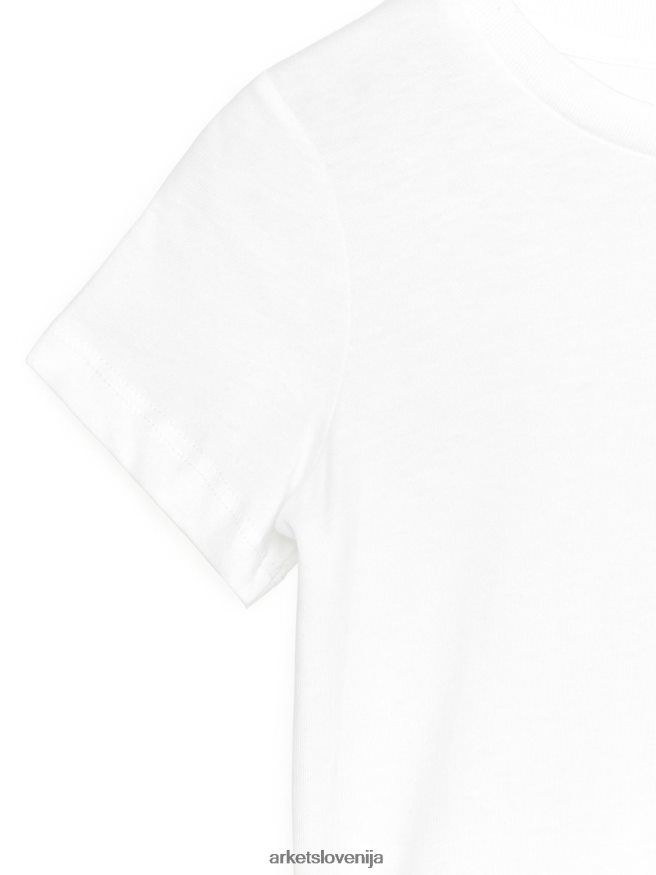oblačila sl ARKET otroci majica z okroglim izrezom bela 6X02XV1532