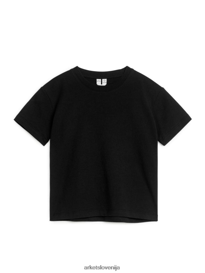 oblačila sl ARKET otroci majica z okroglim izrezom Črna 6X02XV1490