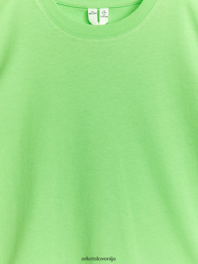oblačila sl ARKET otroci majica z okroglim izrezom svetlo zelena 6X02XV1472