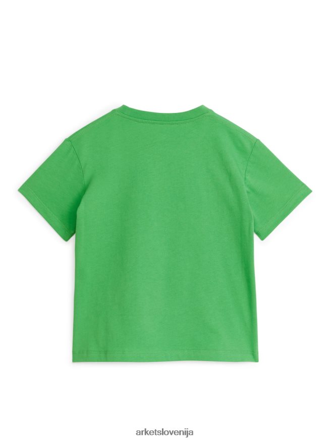 oblačila sl ARKET otroci majica z okroglim izrezom zelena 6X02XV1506
