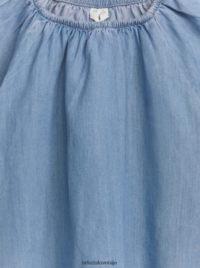 oblačila sl ARKET otroci nabran vrh modra 6X02XV1464