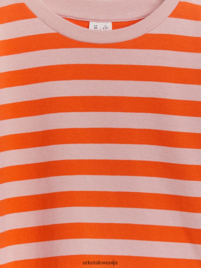 oblačila sl ARKET otroci oversized majica z dolgimi rokavi oranžna 6X02XV1470