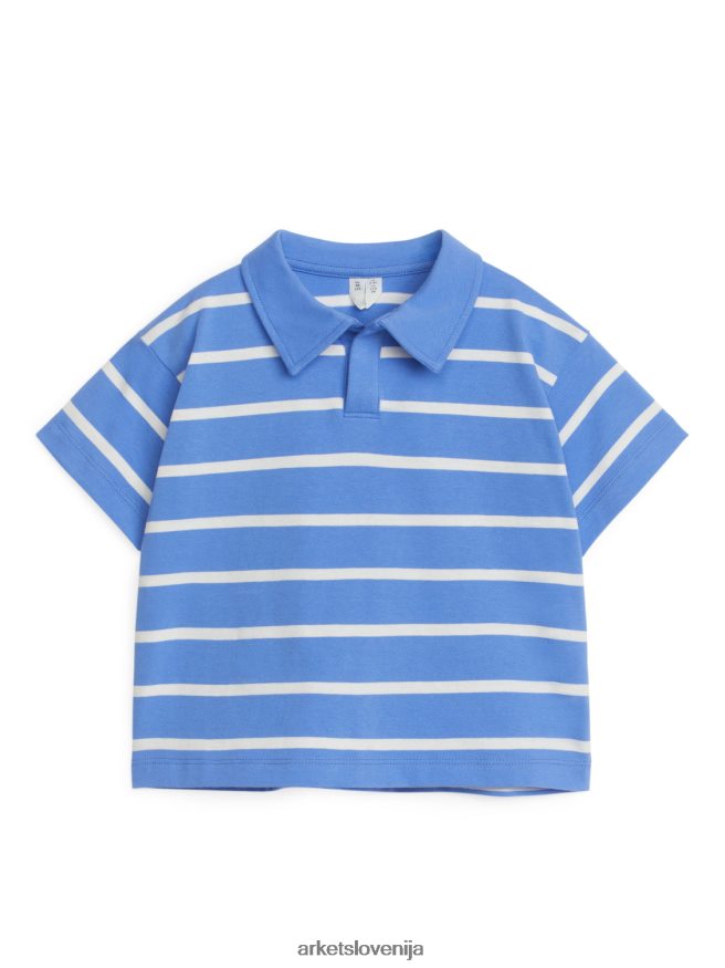 oblačila sl ARKET otroci polo majica s kratkimi rokavi modra/bela 6X02XV1436