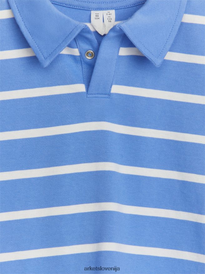 oblačila sl ARKET otroci polo majica s kratkimi rokavi modra/bela 6X02XV1436